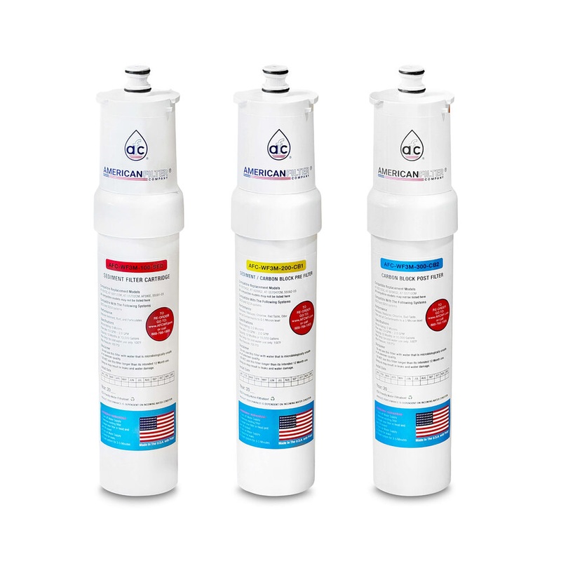 AFC #AFC-WF3M-100-SED, Compatible with 3M Aqua-Pure 55581-03 Water Factory SQC4 System Kit without RO Membrane -Made in U.S.A.