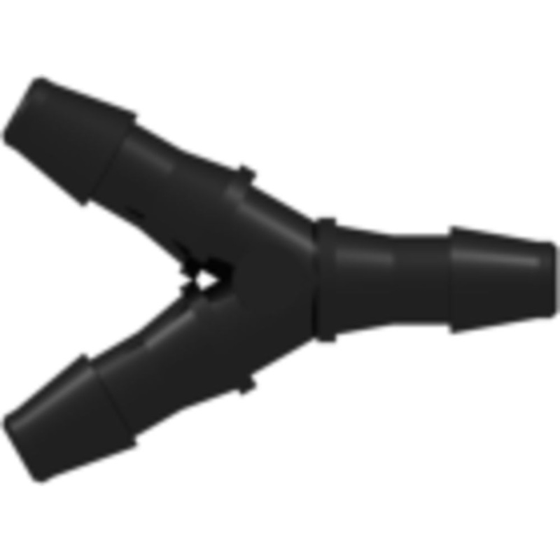 LinkTech Y Tube Fitting with 200 Series Barbs, 1/16 (1.6 mm) ID Tubing, Black Nylon