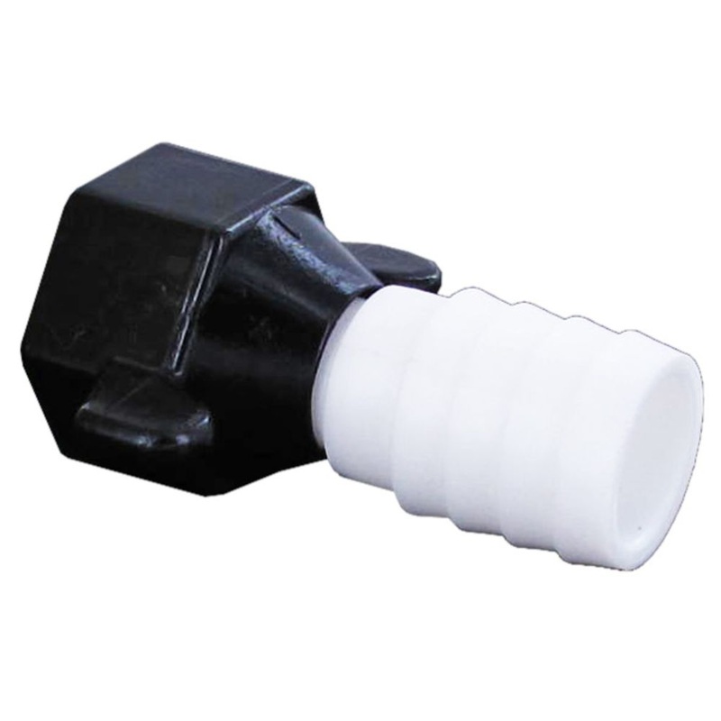 SHURflo 234-2916 Hex Swivel Straight 1/2 FPT x 3/8 BARB Poly