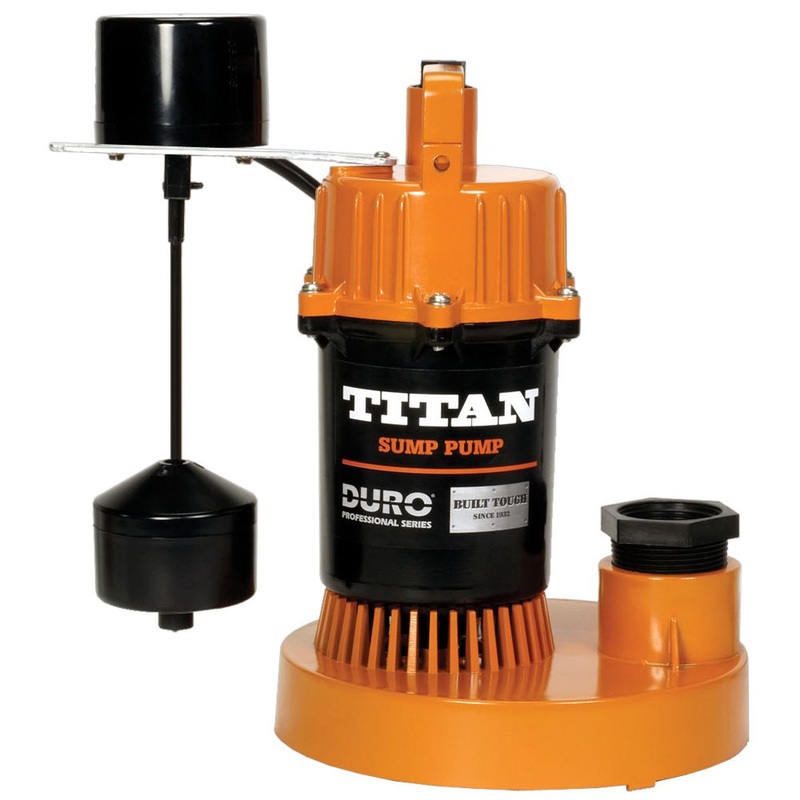 Titan Basement Submersible Sump Pump 1/3 HP – Vertical Float