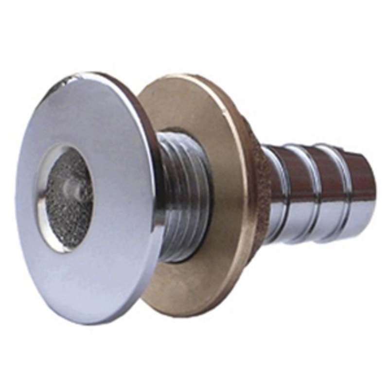 Watts Marine Chrome Plated Barbed Thru-Hull Fitting With Nut – 1-1/4