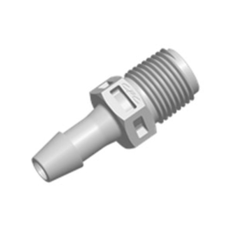 FitQuik Polypropylene Thread to Tube Straight Fitting – 1/8 NPT to 3/16 ID Barb