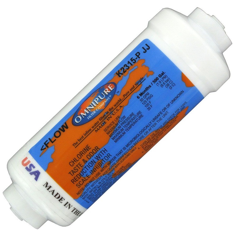 Omnipure Inline K2315-P-JJ 1 mic CTO/Lead/Cyst (w/ Scale Reduction) – 6 x 2 Filter – 1/4 Quick Connect