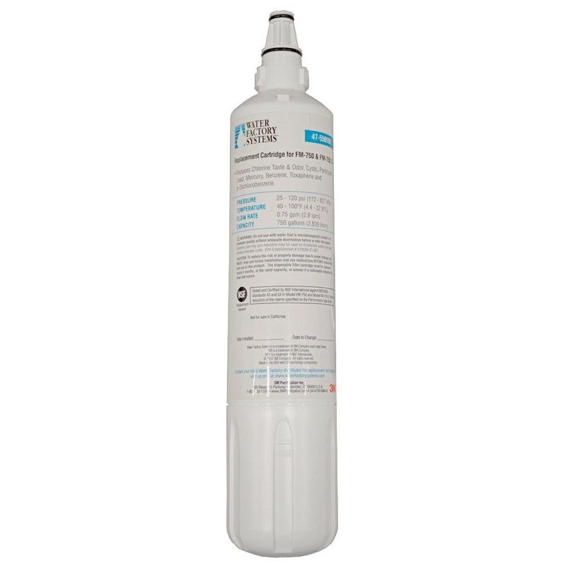 3M Water Factory Systems 47-550101 Replacement Cartridge For FM-750