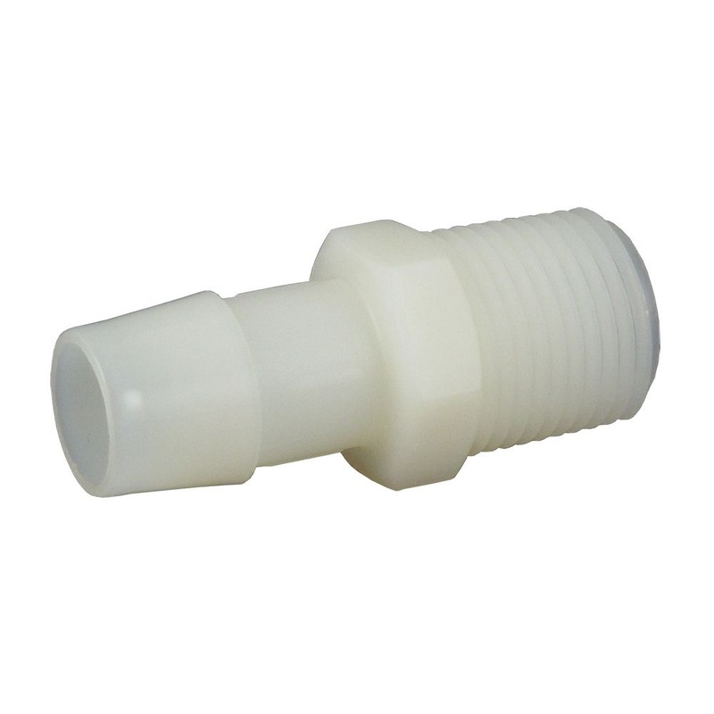 Male Barb Connector Natural Nylon – 5/8 ID Barb x 1/2 MNPT