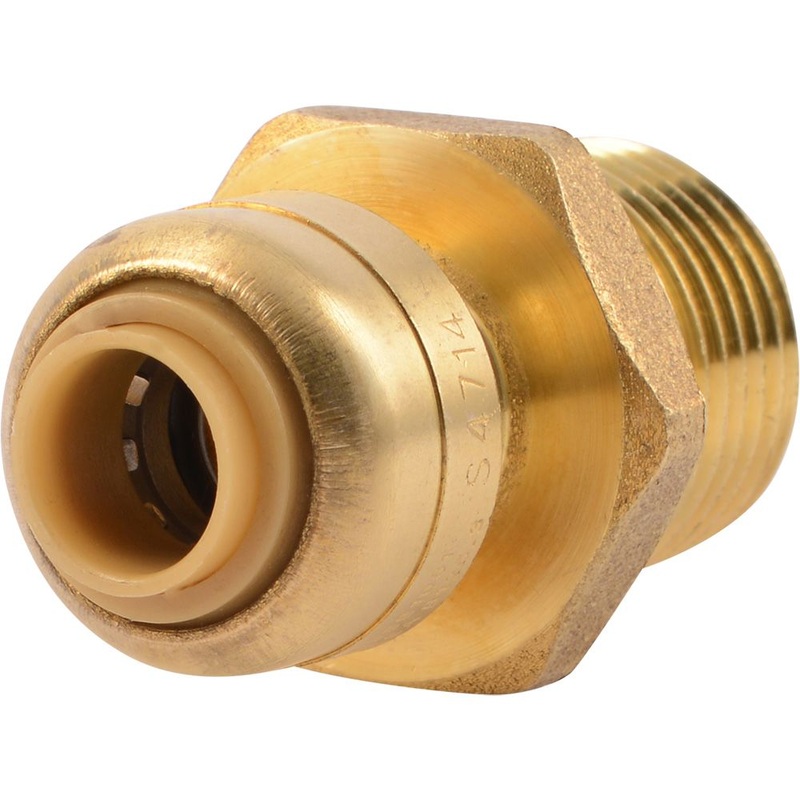 SharkBite U110LF Lead-Free Brass Push-to-Connect Male Adapter – 1/4 x 1/2 MPT
