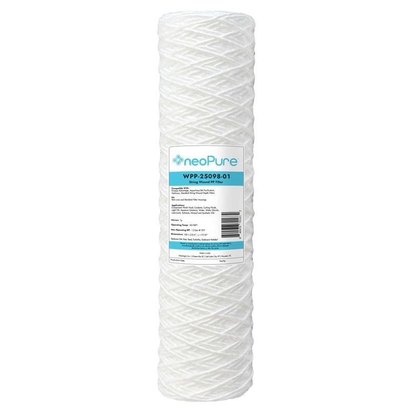 Neo-Pure WPP-25098-01 10 Surfactant Free  String Wound Filter 1 Micron