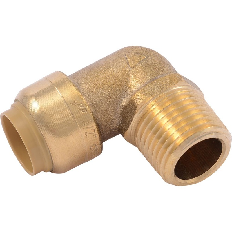 SharkBite U280LF Lead-Free Brass Push-to-Connect Male Elbow – 1/2 x 1/2 MPT