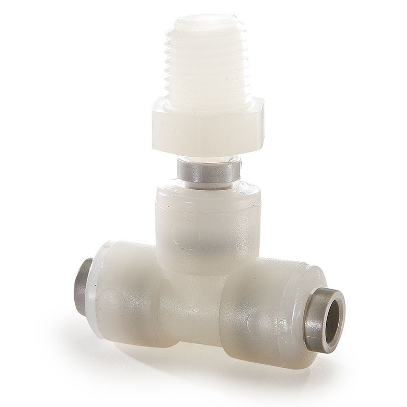 Kynar PVDF Male Branch Swivel Tee – 3/8 x 3/8 NPTF