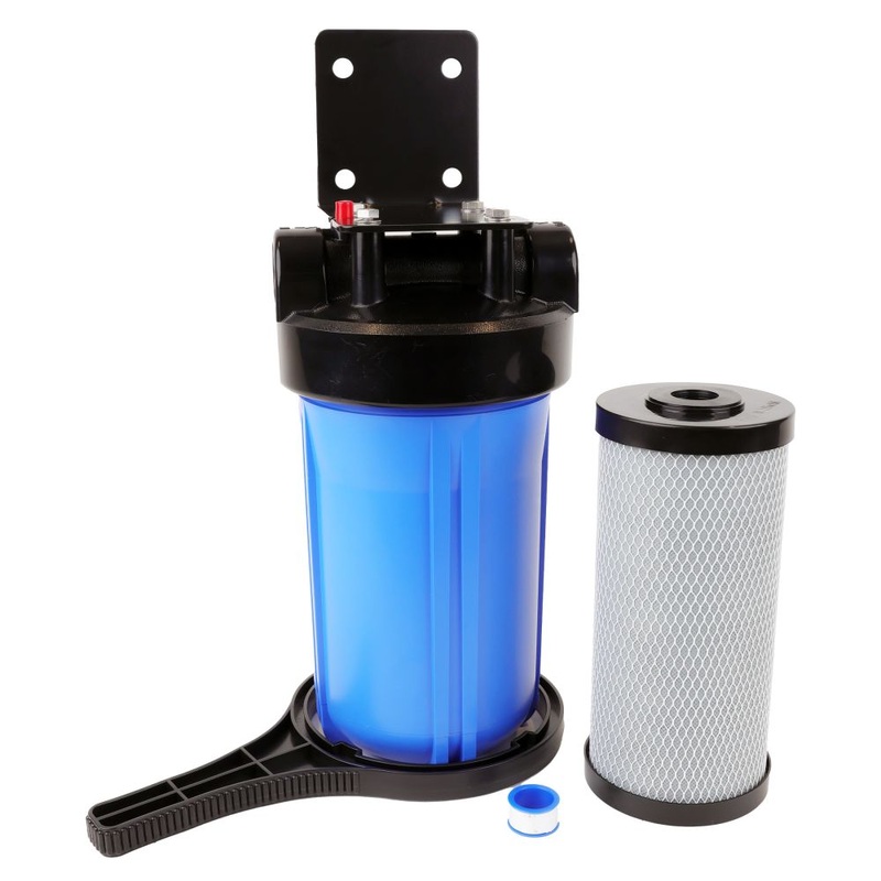 Whole House Water Filter Housing, 10 x 4.5 Twin Stage Filtration Universal Housing 1 RPT Port