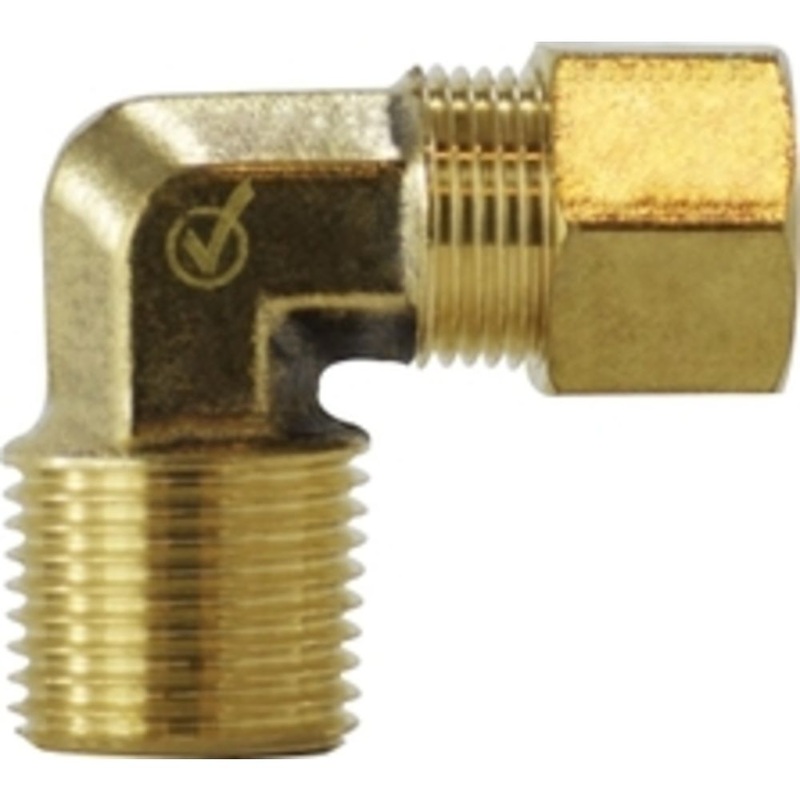 Brass Compression Male Elbow 3/8 Compression x 3/8 MPT (Not Forged)