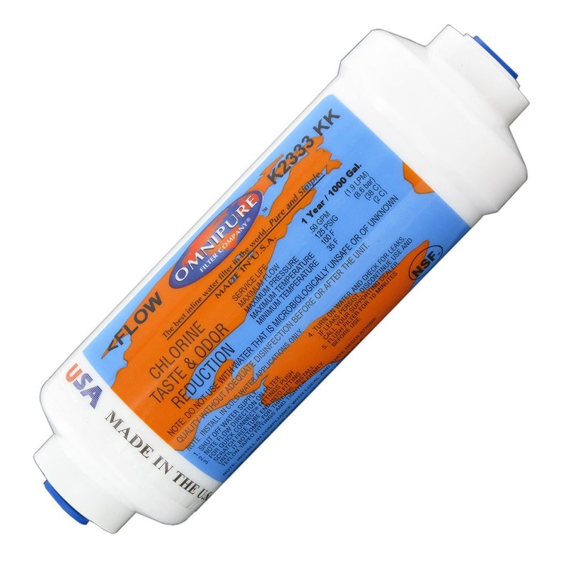 Omnipure K2333-JJ/K2340-JJ Inline GAC 6 x 2 Postfilter 1/4 tube Enviropure MaxPro  100 Compatible – 1/4 Push-in