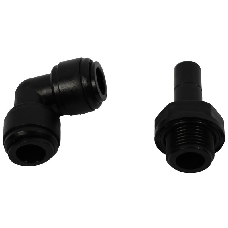 NeoFit – Acetal Black Male Elbow Swivel- 10mm tube OD x 3/8BSP(P)