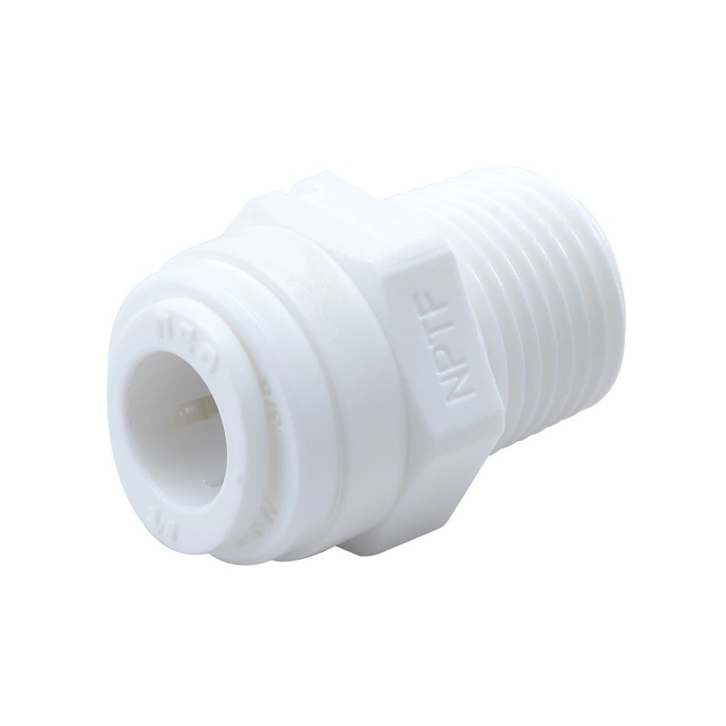 NeoFit – Acetal White Male Connector 3/8 tube x 3/8 NPTF