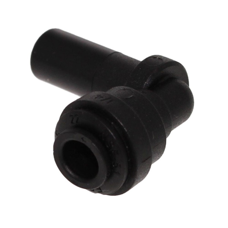 John Guest 3/8 Stem x 1/4 Tube Polypropylene Plug In Elbow – Black