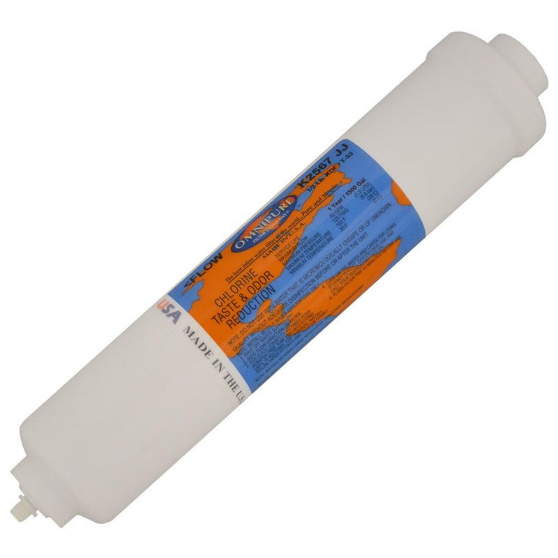 Omnipure Inline K2567-KK GAC + 0.5lb KDF 55 – 10 x 2 Filter – 3/8 Quick Connect