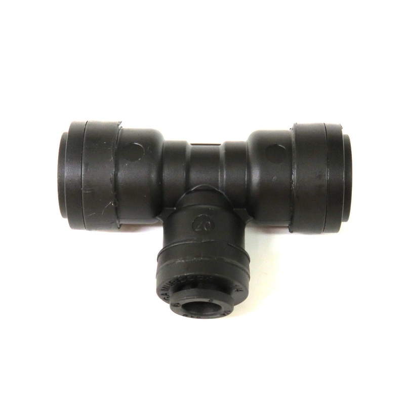 3/8 x 1/4 x 3/8 Tube Quick Connect Reducing Tee – Black