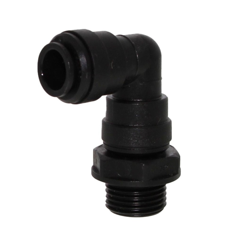 John Guest 10mm x 1/2 (BSPT) Acetal Swivel Male Elbow – Black