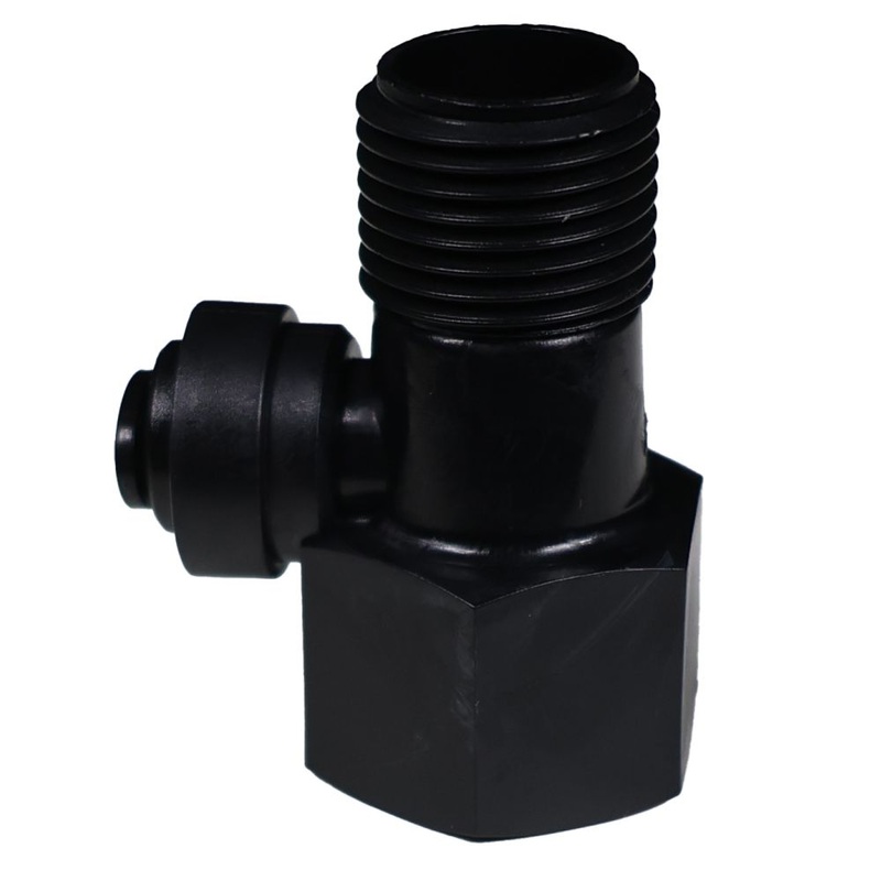NeoFit – Black Feed Water Connector Acetal 1/4 OD x 1/2 qc x 1/3