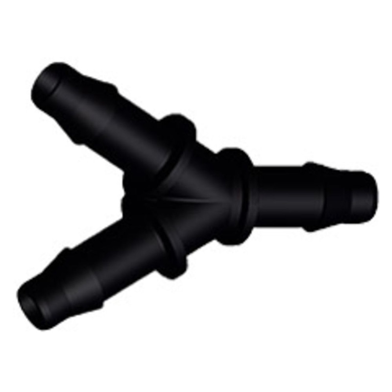 Colder AHY831 Y A-Barb Fitting, 1/4 HB x 1/4 HB, Black Nylon