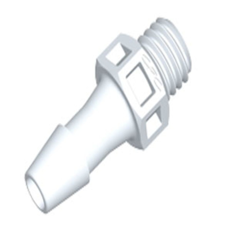 KS570 Straight Fitting Natural PVDF 1/4-28 UNF x 5/32 HB