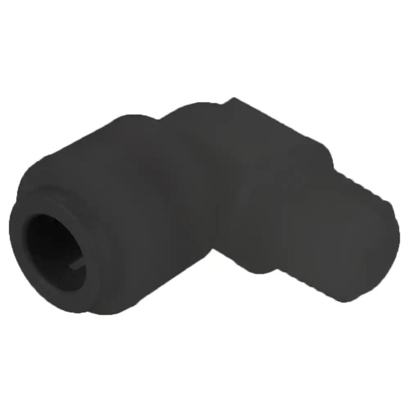 Black Kynar PVDF Male Elbow – 1/4 x 3/8 NPTF