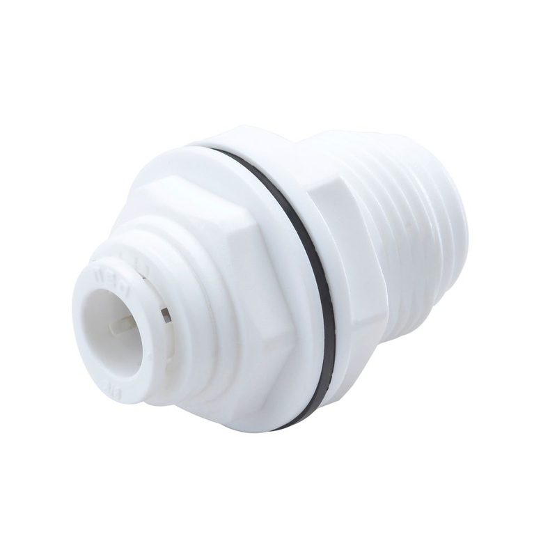 NeoFit – Acetal White Bulkhead Connector 3/8 tube