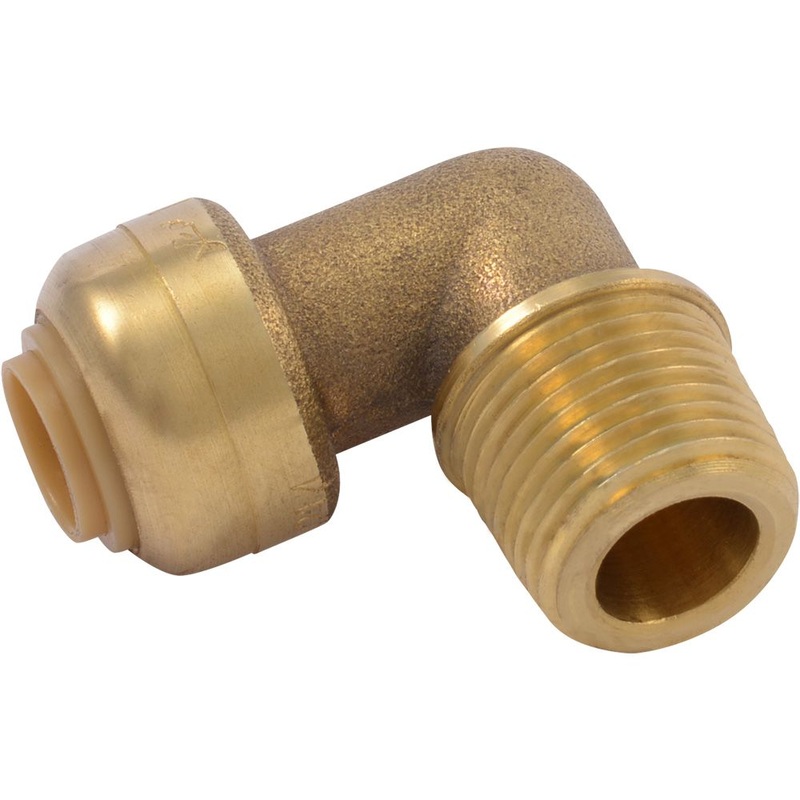 SharkBite U276LF Lead-Free Brass Push-to-Connect Dishwasher Elbow – 1/4 x 3/8 MPT