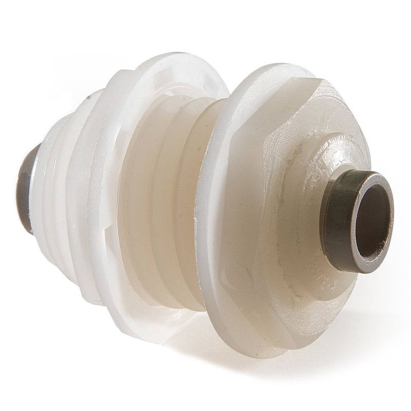Kynar PVDF Bulkhead Union – 1/4 x 1/4
