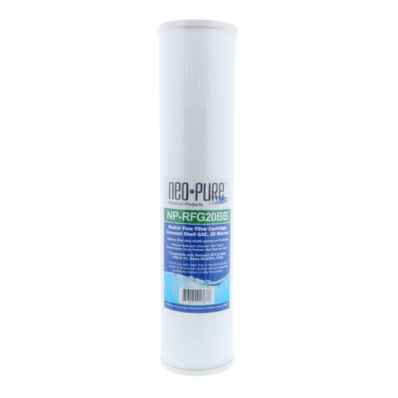 Neo-Pure NP-RFG20BB 20 BB Radial Flow GAC Carbon Filter 25 micron