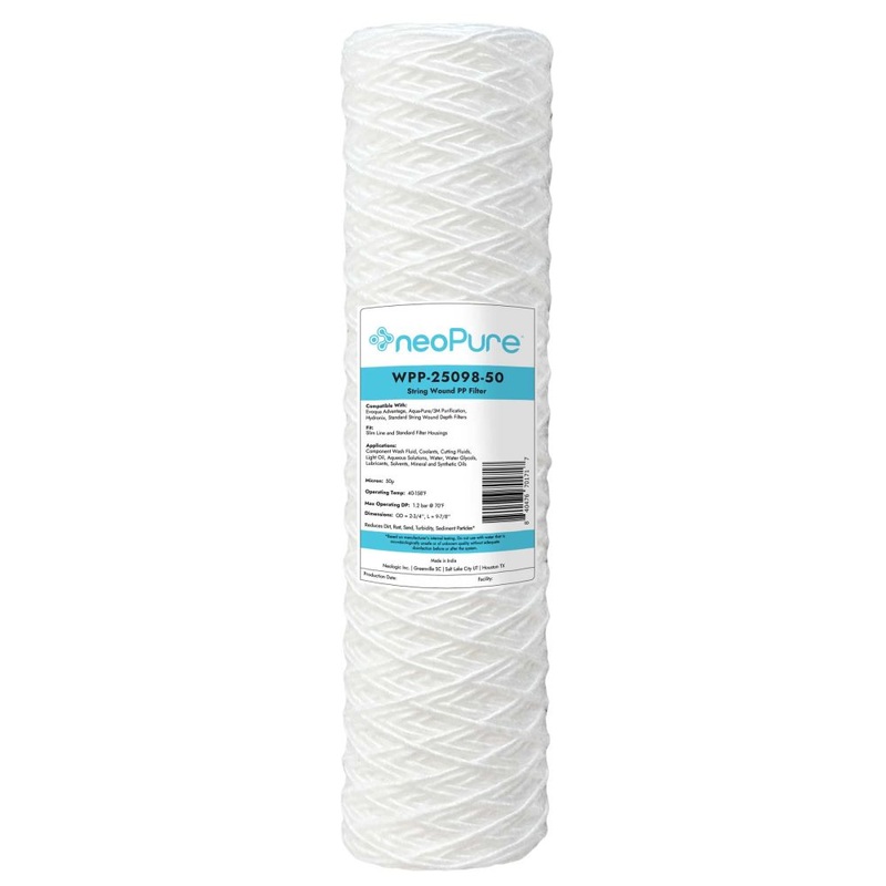 Neo-Pure WPP-25098-50 10 Surfactant Free String Wound Filter 50 Micron