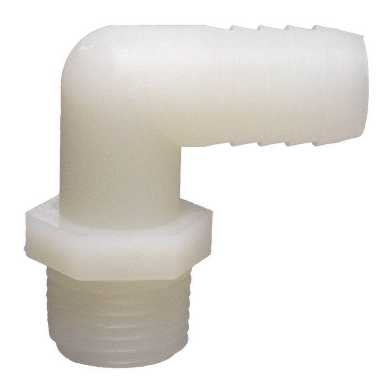 Male Elbow Barb x Male NPT – 5/8 HB x 3/4 MNPT