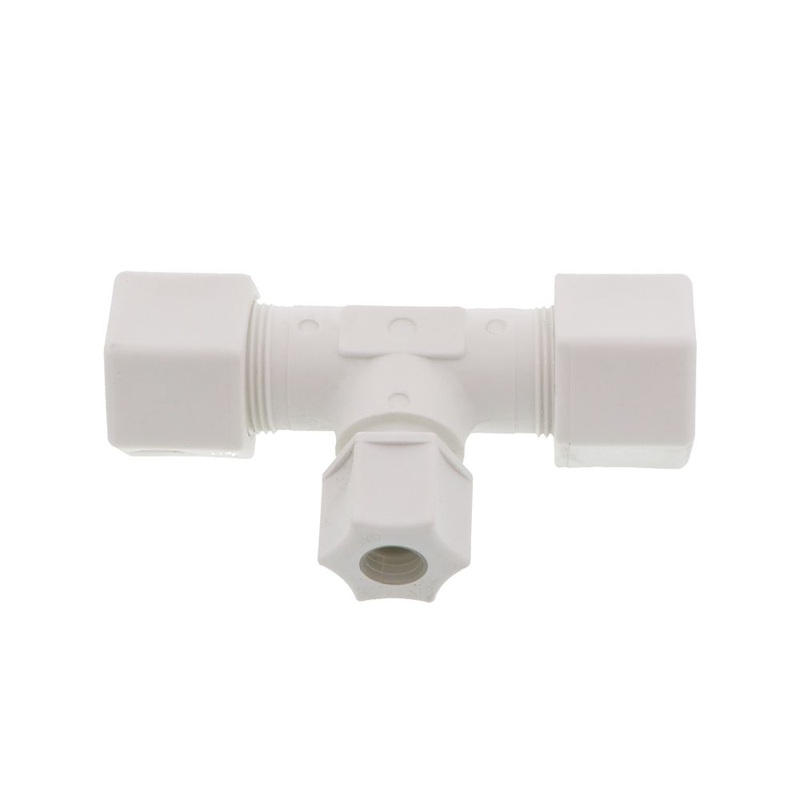 JACO 70-10-6-P-PG Polypropylene Union Tee 5/8 OD Tube x 5/8 OD Tube x 3/8 OD Tube