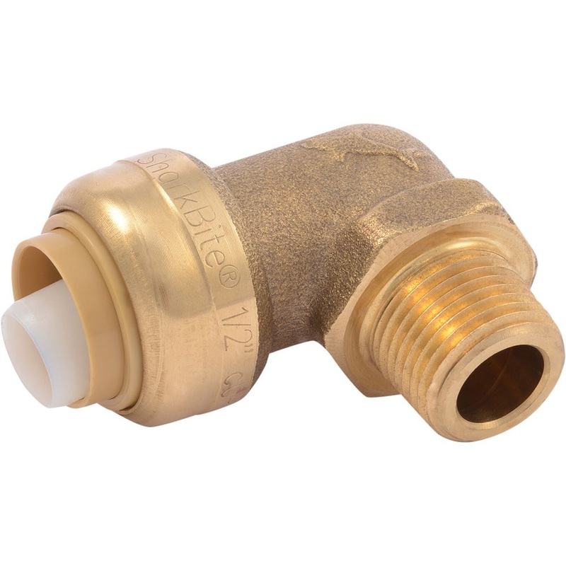 SharkBite U281LF Lead-Free Brass Push-to-Connect Dishwasher Elbow – 1/2 x 3/8 MPT