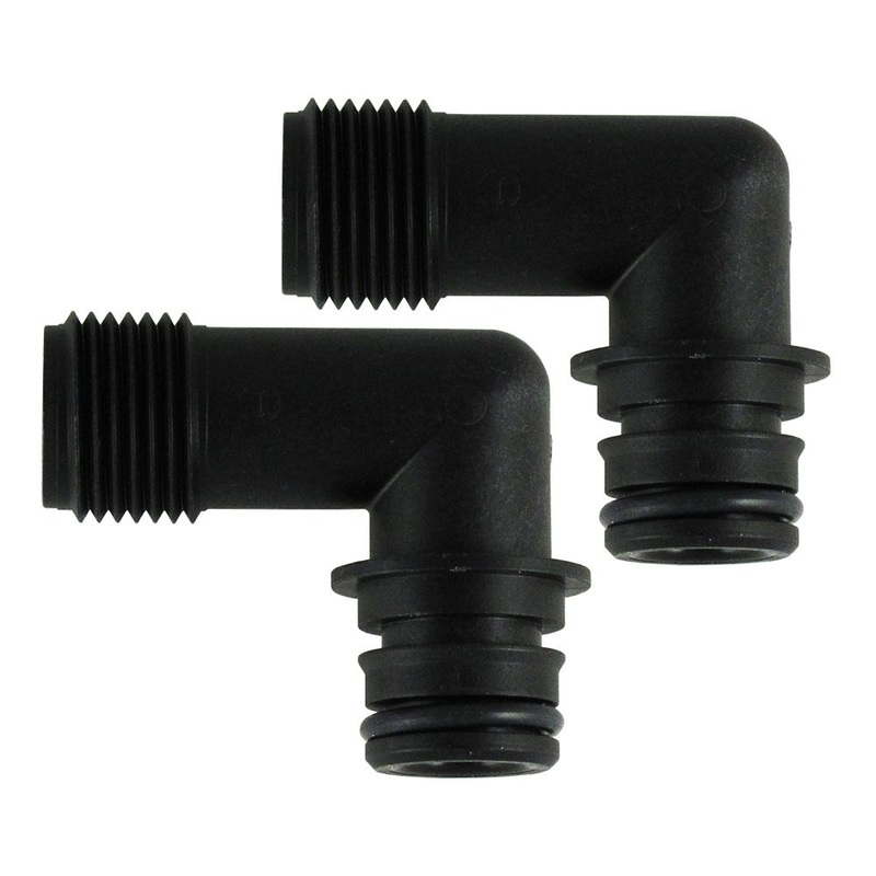 3/4 Quad Port 90 Deg Elbow x 1/2-14 QEST Male Thread Fittings (Pair)