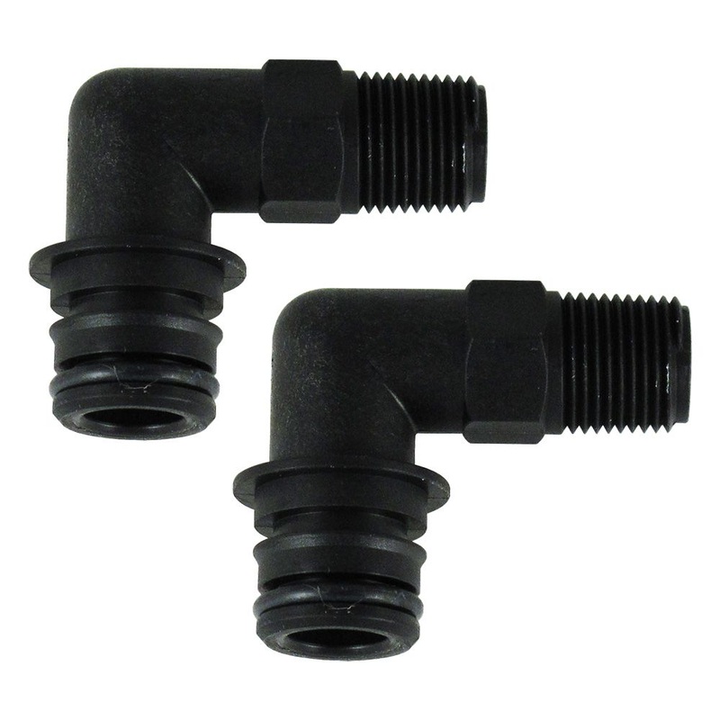 3/4 Quad Port 90 Deg Elbow x 3/8 NPT Male Thread Fittings (Pair)