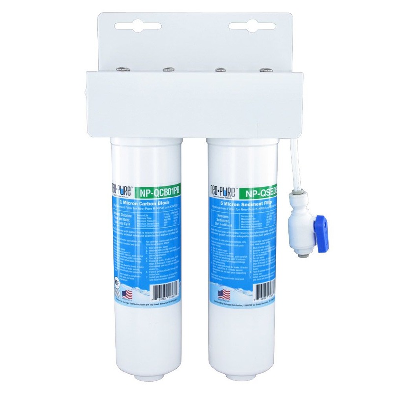 Neo-Pure K-NPQ2 2 Stage Quick Change Water Cooler Filter Kit w/Sediment Prefilter