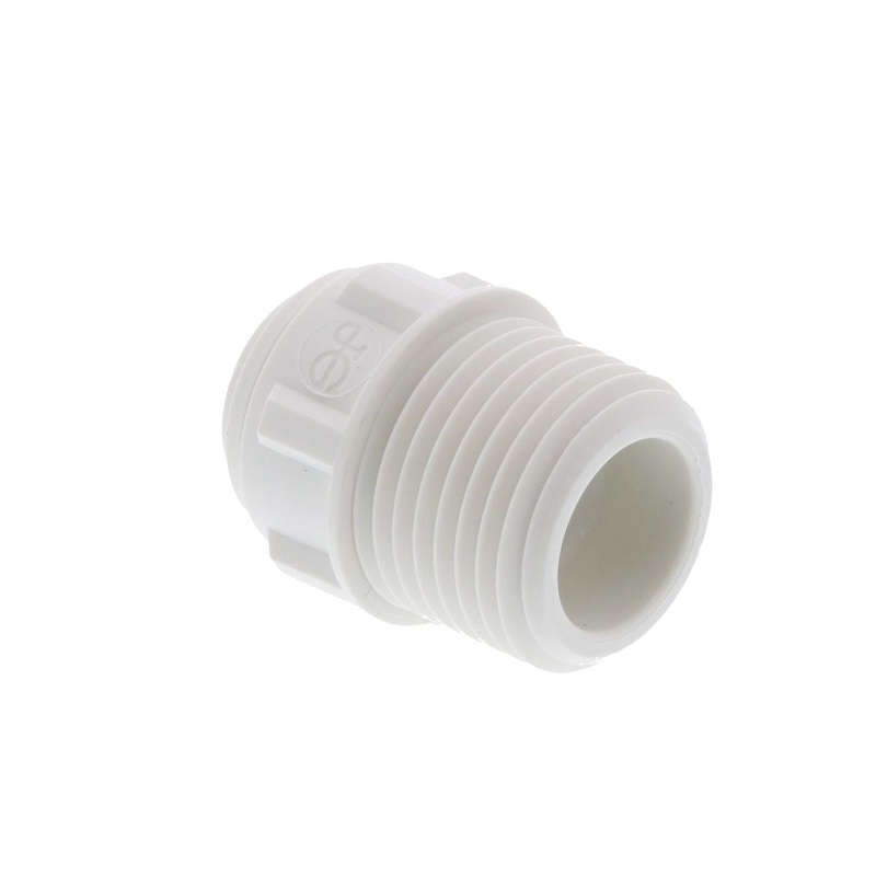 John Guest Male Connector NPTF Polypro  – 3/8 x 1/2 NPTF