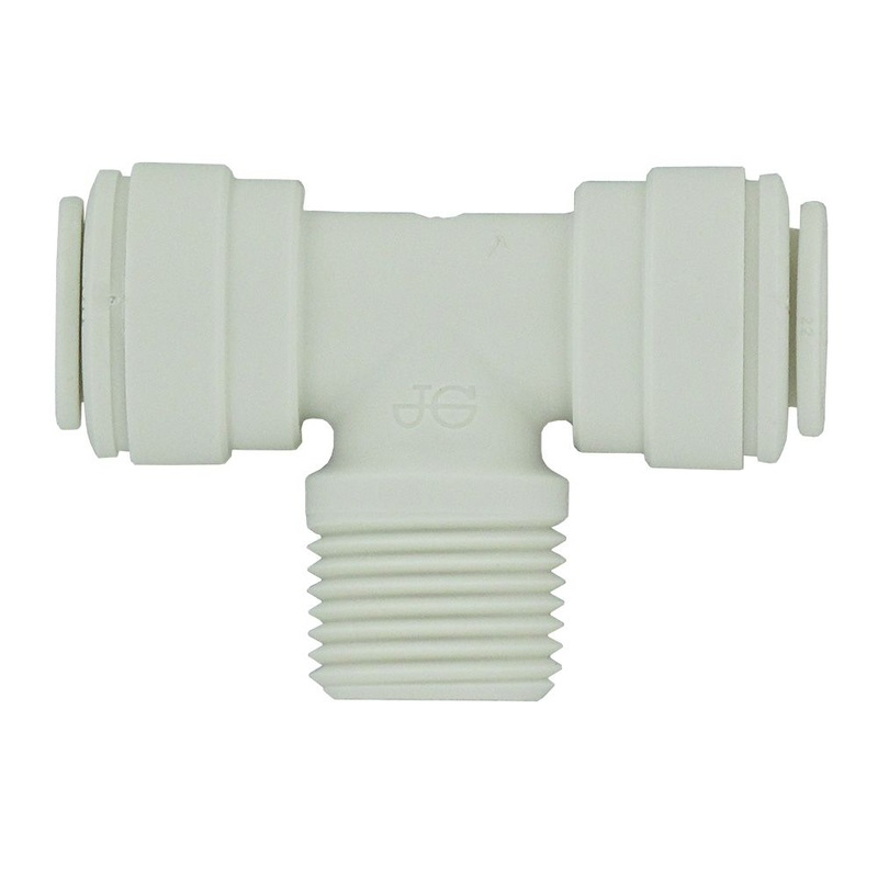 John Guest Fixed Tee Adapter Polypro – 3/8 x 3/8 x 3/8 MNPT Branch