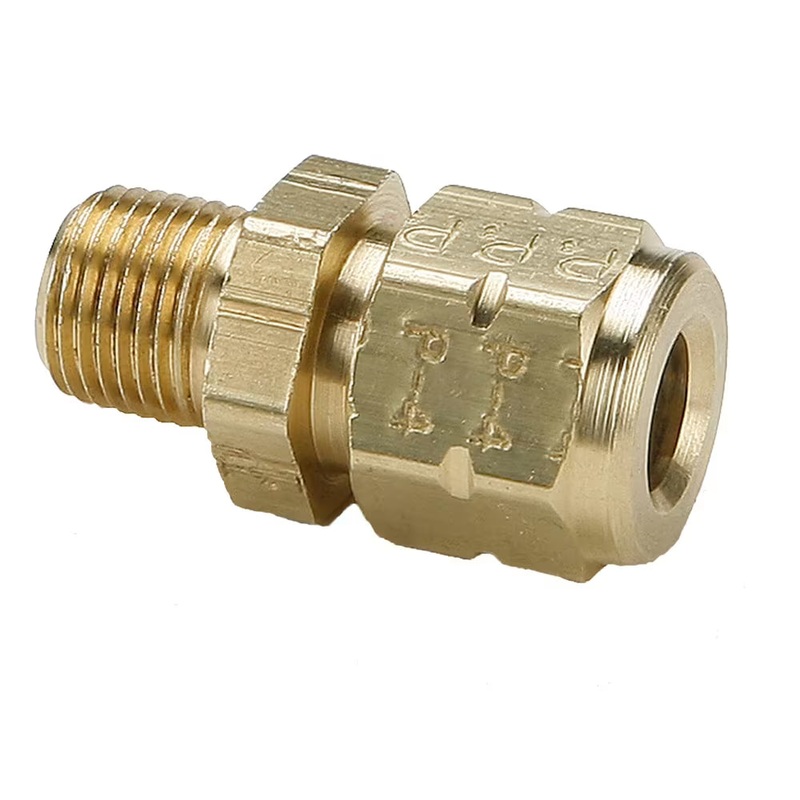 Parker Vibra-Lok Male Connector 1/4 OD x 1/8 MPT, Brass