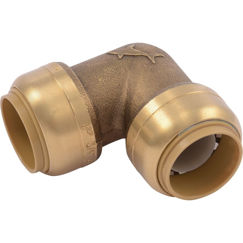 SharkBite MAX UR256 Lead-Free Brass Push-to-Connect 90-Degree Elbow – 3/4 x 3/4