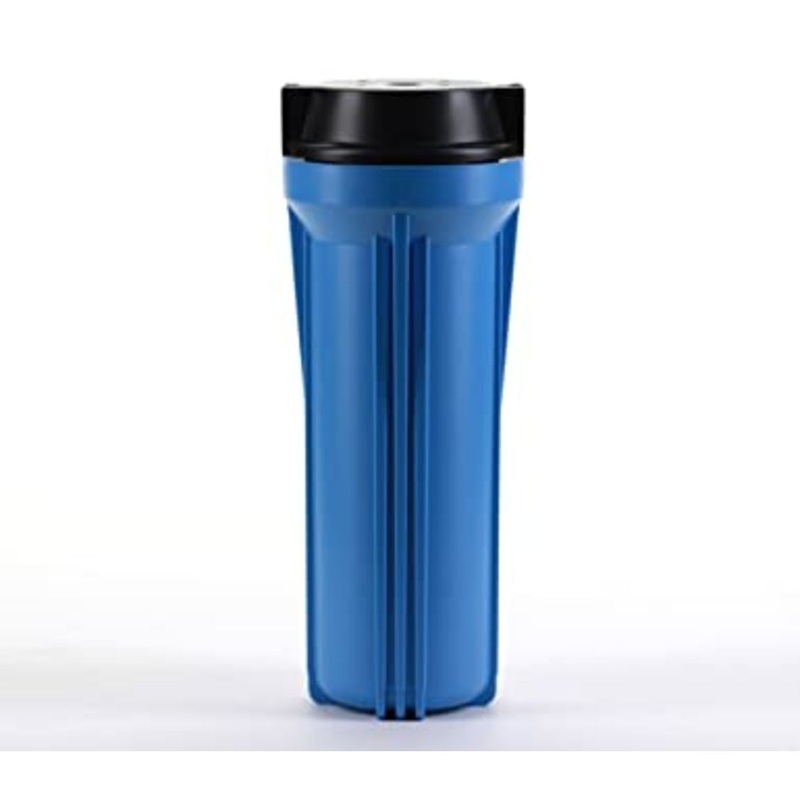 10 Blue Housing w/ Black Flat Cap, RO & Filtration Systems 1/2 Ports