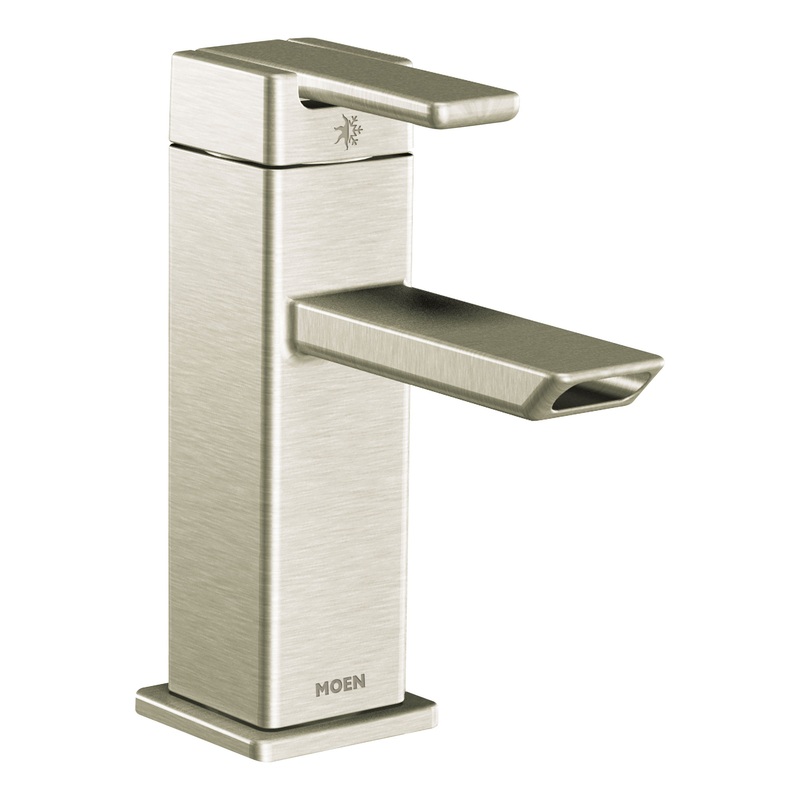 90 Degree Chrome one-handle low arc bathroom faucet
