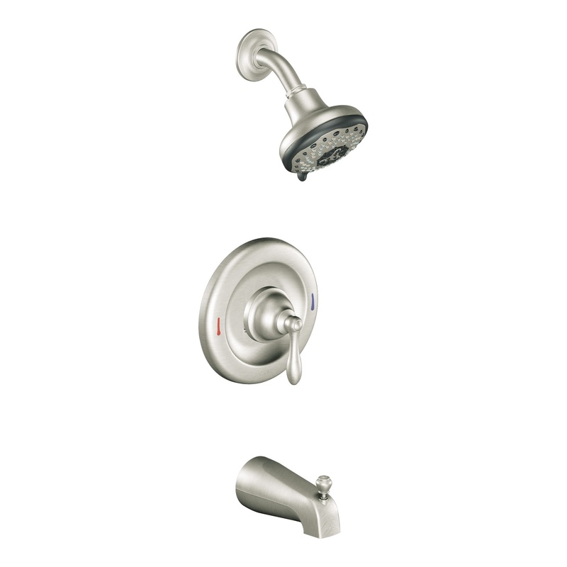Caldwell Classic brushed nickel Posi-Temp(R) tub/shower