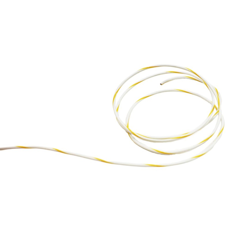 Wire – 18AWG White with Yellow Stripe