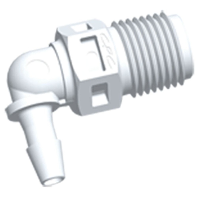 FitQuik Nylon Thread to Tube Elbow Fitting – 1/8 NPT to 1/8 Hose Barb