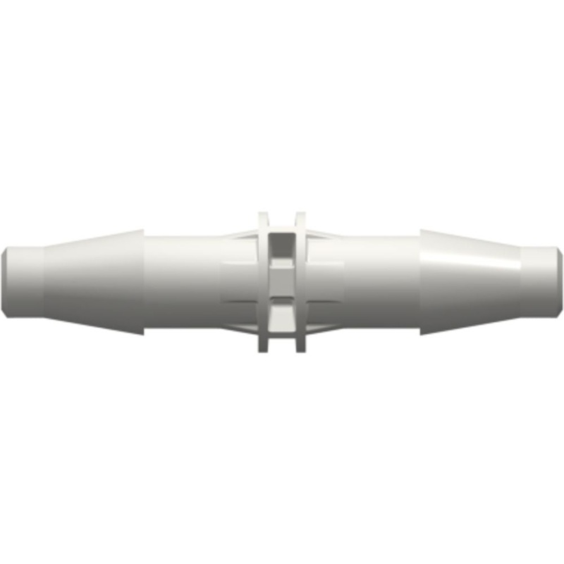 LinkTech Straight Through Tube Fitting with Classic Series Barbs, 3/16 (4.8 mm) ID Tubing, White Nylon