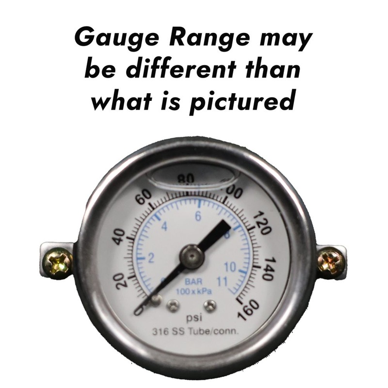 Water Pressure Gauge 160 PSI, 1/8 MPT, 1.5 Plastic Dial, Center Back Uclamp, SS Case
