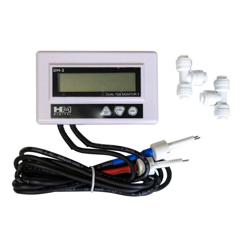 DM-3 HM Digital Commercial In-Line Dual EC/TDS Monitor – 1/2 Tee Fittings