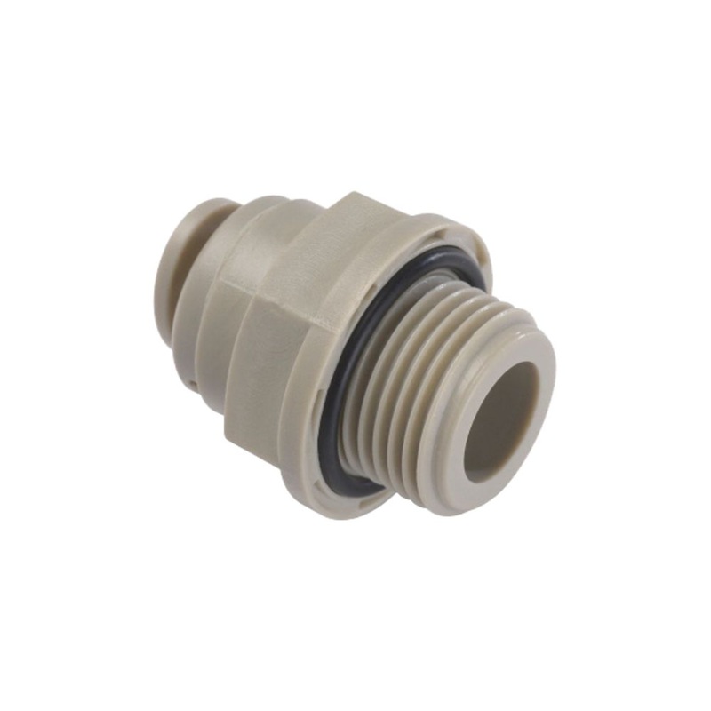 NeoFit – Acetal Gray Male Connector- 1/4tube x 3/8NPTF